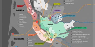Бордо вино карта на страната